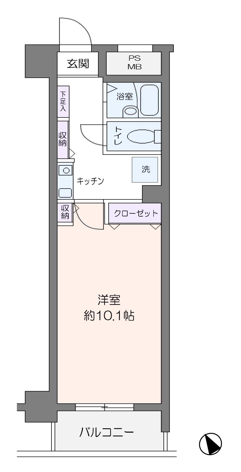 シェーンブルク本所(1K/2階)の間取り写真