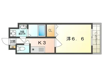 サンライズ大和田(1K/5階)の間取り写真