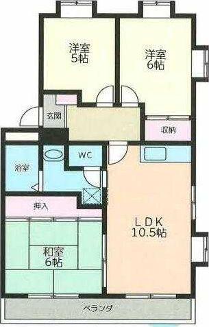 サンライズ湘南(3LDK/1階)の間取り写真