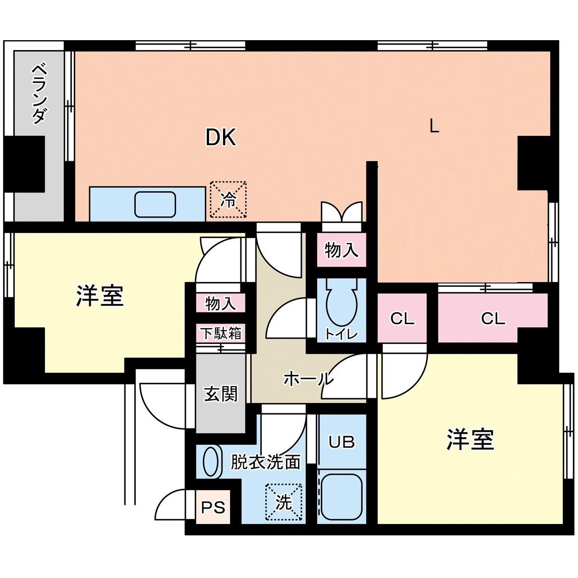 ガーデンハイツ芦屋(2LDK/3階)の間取り写真