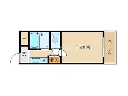 フラワーガーデン(1K/2階)の間取り写真