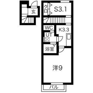 FIRST花巻(1SK/2階)の間取り写真