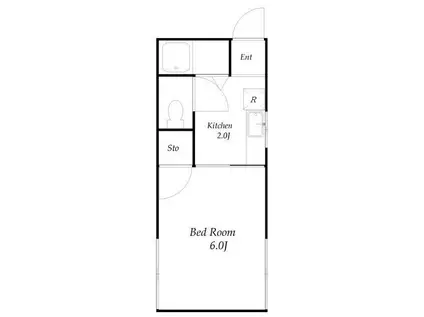 新大津ハイツ(1K/2階)の間取り写真