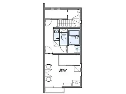 レオネクストエクレール エヌ(1K/2階)の間取り写真