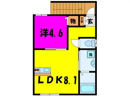 BASE12(1LDK/2階)の間取り写真