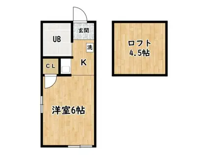 プチグレイス塚口弐番館(ワンルーム/1階)の間取り写真