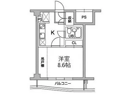 TS GARDEN稲城(1K/1階)の間取り写真