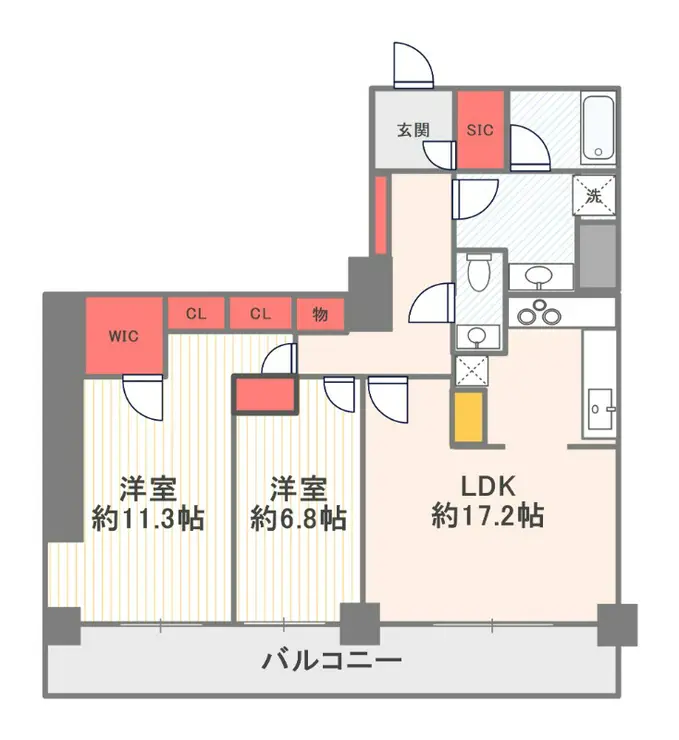コスモポリス品川 30階階 間取り