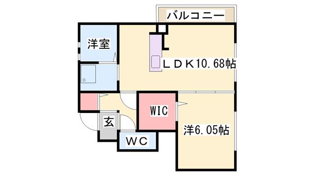 SUMIKA B棟(1LDK/1階)の間取り写真