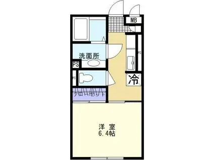 RESPIRAR(1K/2階)の間取り写真