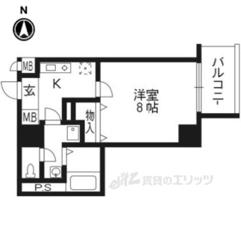 ベラジオ烏丸御池(1K/7階)の間取り写真