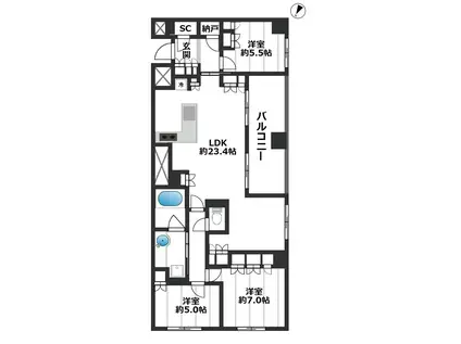 アトラス志村三丁目(3LDK/2階)の間取り写真