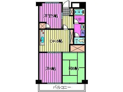 砂サンシャインシティ 1(3LDK/2階)の間取り写真
