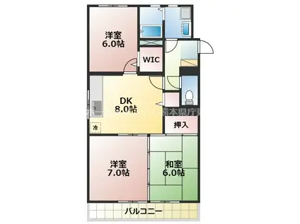 グランピア長嶺(3DK/2階)の間取り写真