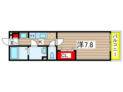 リブリプライム蘇我(1K/1階)の間取り写真