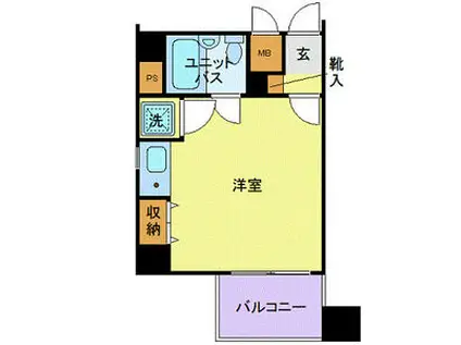 OLIO奥沢(ワンルーム/4階)の間取り写真