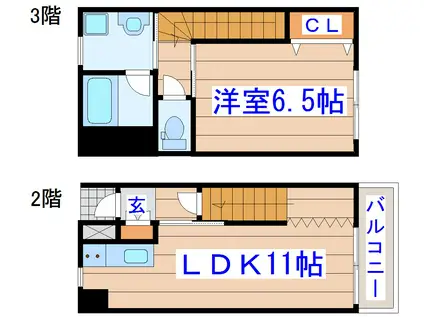 メゾンフローラ(1LDK/2階)の間取り写真