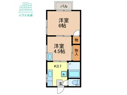 コーポレピュート高尾(2K/1階)の間取り写真