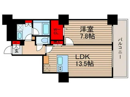 ロイヤルパークスタワー南千住(1LDK/9階)の間取り写真