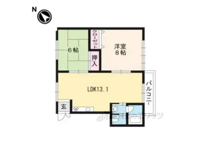 ハウス26(2LDK/2階)の間取り写真