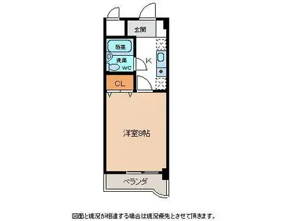 パンプキンハイツ(1K/4階)の間取り写真