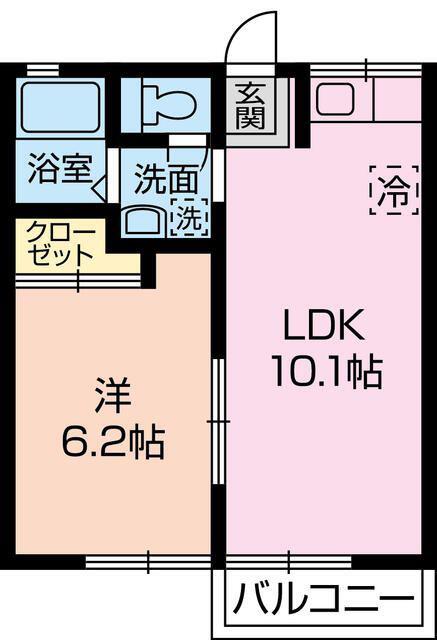 第2八木ハイツ(1LDK/2階)の間取り写真