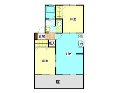 丸木ハイツ(2LDK/1階)の間取り写真