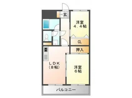 コアロード桃山台(2LDK/1階)の間取り写真