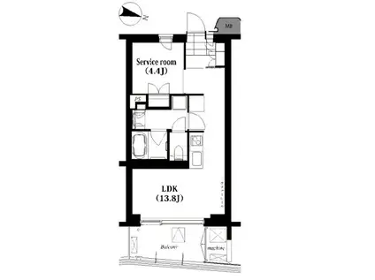 代々木参宮橋テラス(1SLDK/2階)の間取り写真