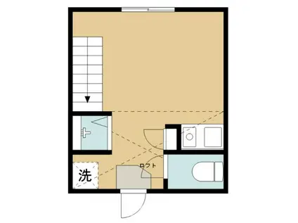 FIORE I(ワンルーム/2階)の間取り写真