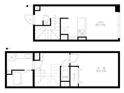 LEGALAND大井町(1LDK/1階)の間取り写真