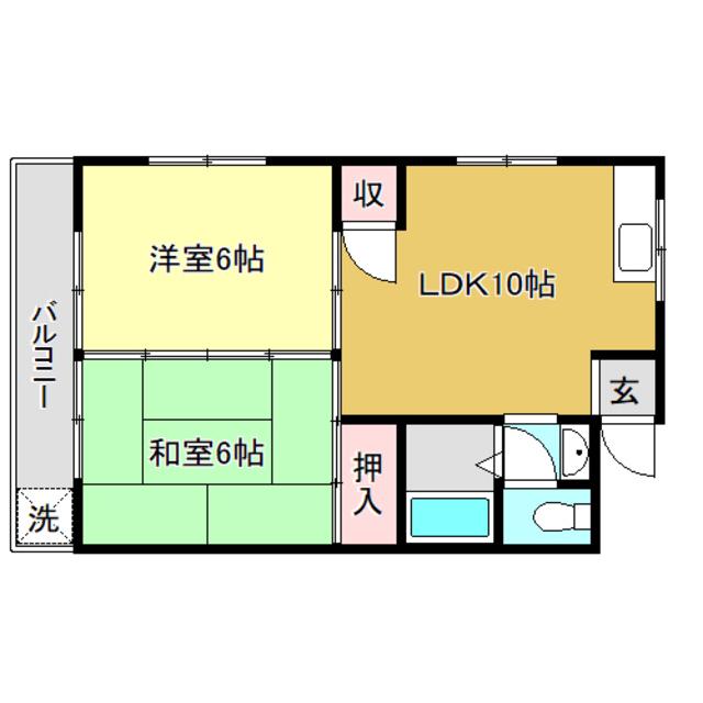 リバープール竹島(2LDK/3階)の間取り写真