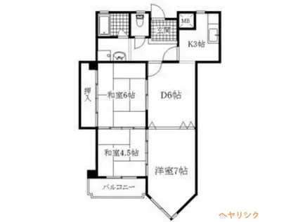 フルーヴェ1番館(3DK/4階)の間取り写真