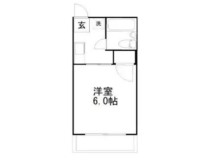 ティーズハイツ実籾(1K/2階)の間取り写真