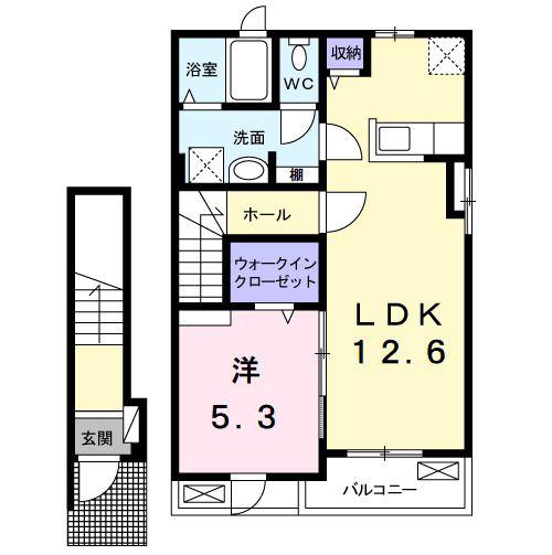 ローマアリエス.C(1LDK/2階)の間取り写真