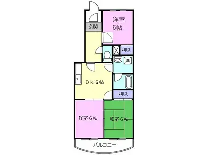 メゾン・ド・ジュール(3DK/2階)の間取り写真