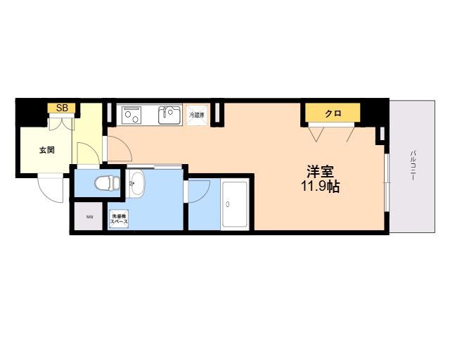 KYOKUYOUモダンベース天神(ワンルーム/5階)の間取り写真