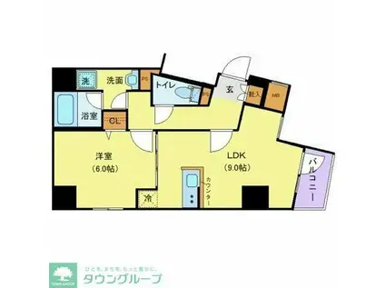 ジェノヴィア上野IIスカイガーデン(1LDK/7階)の間取り写真