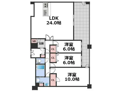 フェニックス日本橋高津(3LDK/14階)の間取り写真