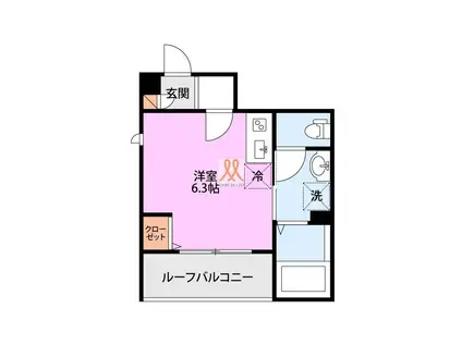 グラン セ ロータス(ワンルーム/2階)の間取り写真