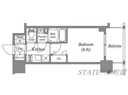 エスリード大阪ドームCERCA(1K/9階)の間取り写真
