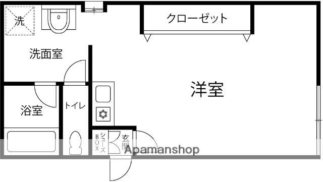 エスポワール8(ワンルーム/1階)の間取り写真