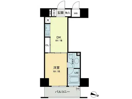 ベルファース本郷弓町(1DK/4階)の間取り写真