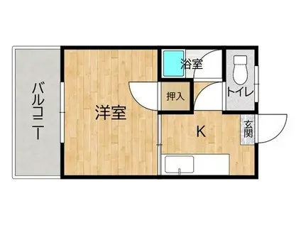 若杉荘(1K/2階)の間取り写真