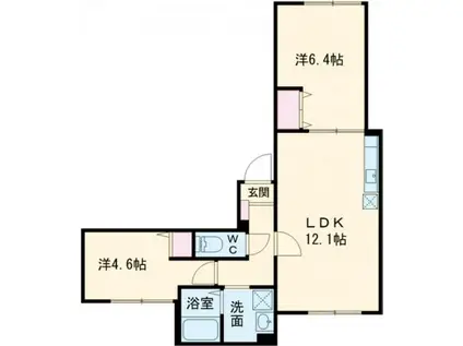 フェリーチェベレーザ(2LDK/2階)の間取り写真