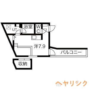 プリシェール名塚(ワンルーム/3階)の間取り写真