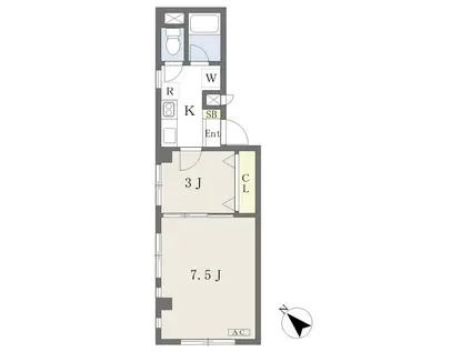 チェリーロード(2K/1階)の間取り写真