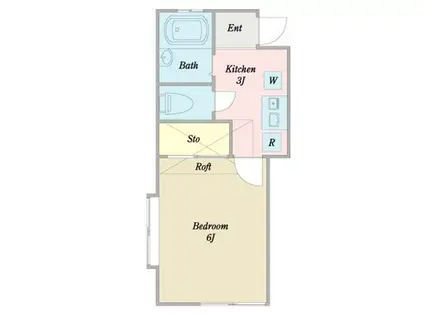 ΑNEXT山手町(1K/1階)の間取り写真