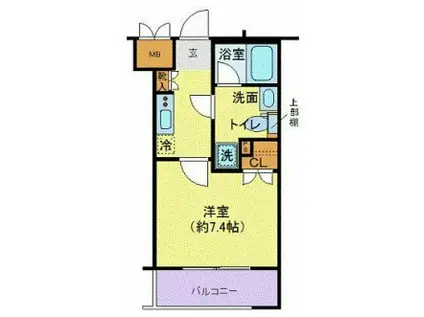 エクセリア溝ノ口(1K/1階)の間取り写真