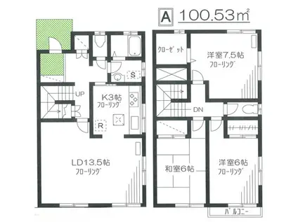 ジュネス赤坂(3LDK/1階)の間取り写真